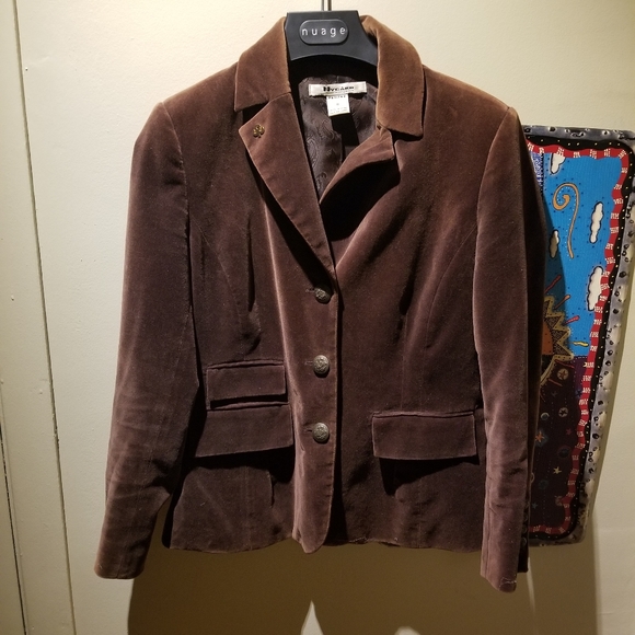 Women's NYGARD Brown Velvet Blazer (Size 8) - Picture 8 of 8